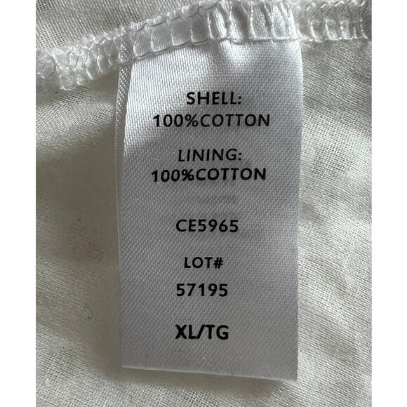 ELAN INTERNATIONAL WOMENS XLARGE 3/4 SLEEVE LINED EYELET MINI DRESS WHITE - Picture 12 of 14